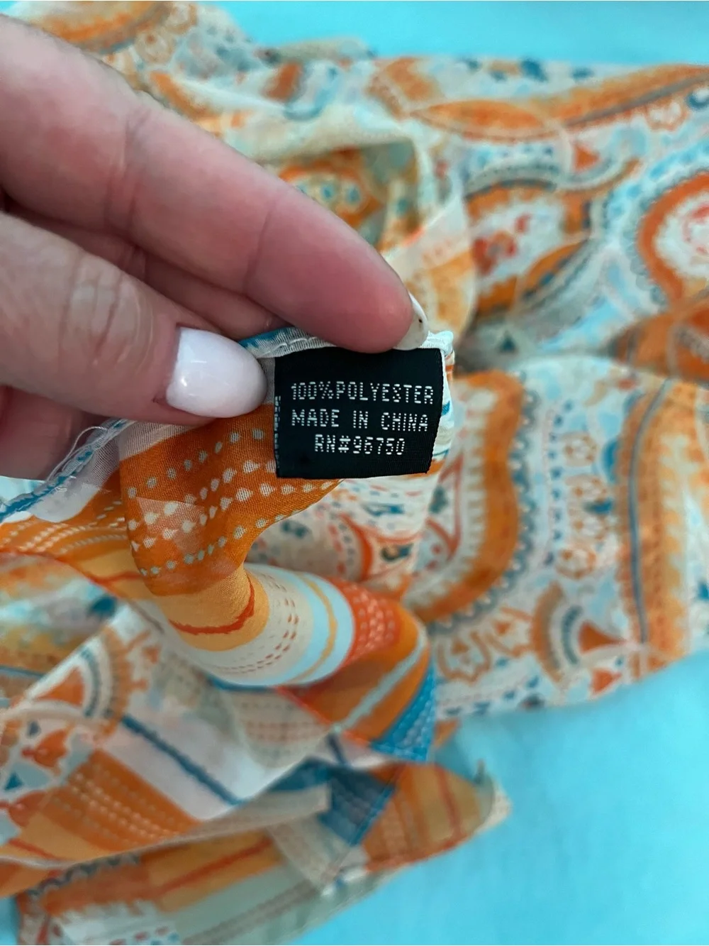 Lightweight Orange Paisley Women's Scarf